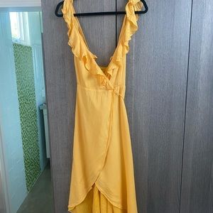 Yellow Privacy Please wrap dress